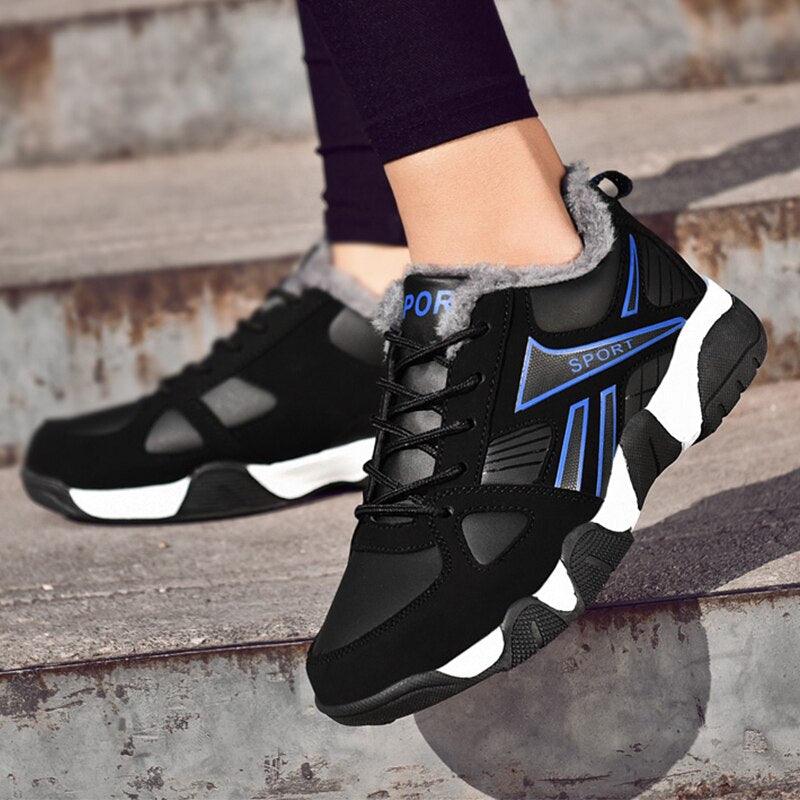 Winter Leather Sneakers Keep Warm Waterproof Mans Sneakers Work Casual Shoes Mens Autumn Anti-slip Leather Lace Up Lightweight Soft Modern Comfortable Classic Walking Sneakers Stevvex