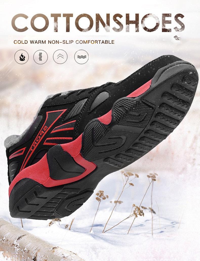 Winter Leather Sneakers Keep Warm Waterproof Mans Sneakers Work Casual Shoes Mens Autumn Anti-slip Leather Lace Up Lightweight Soft Modern Comfortable Classic Walking Sneakers Stevvex