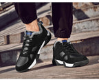 Winter Leather Sneakers Keep Warm Waterproof Mans Sneakers Work Casual Shoes Mens Autumn Anti-slip Leather Lace Up Lightweight Soft Modern Comfortable Classic Walking Sneakers Stevvex