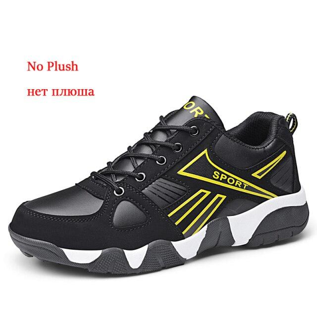 Winter Leather Sneakers Keep Warm Waterproof Mans Sneakers Work Casual Shoes Mens Autumn Anti-slip Leather Lace Up Lightweight Soft Modern Comfortable Classic Walking Sneakers Stevvex