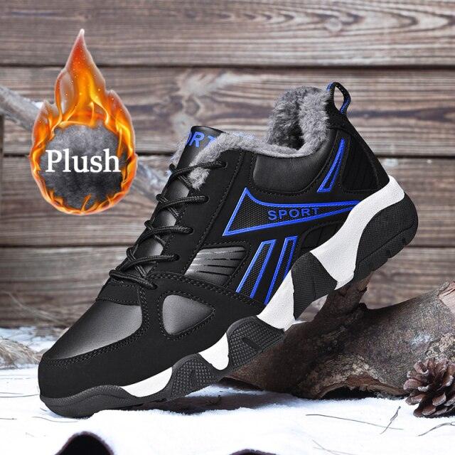 Winter Leather Sneakers Keep Warm Waterproof Mans Sneakers Work Casual Shoes Mens Autumn Anti-slip Leather Lace Up Lightweight Soft Modern Comfortable Classic Walking Sneakers Stevvex