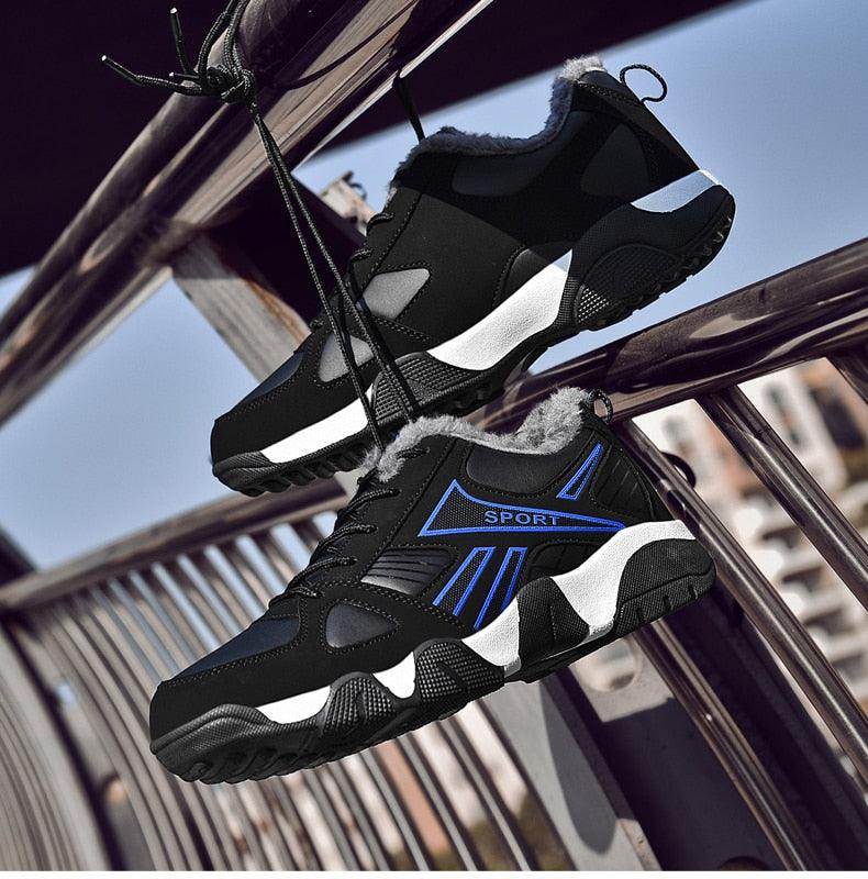 Winter Leather Sneakers Keep Warm Waterproof Mans Sneakers Work Casual Shoes Mens Autumn Anti-slip Leather Lace Up Lightweight Soft Modern Comfortable Classic Walking Sneakers Stevvex
