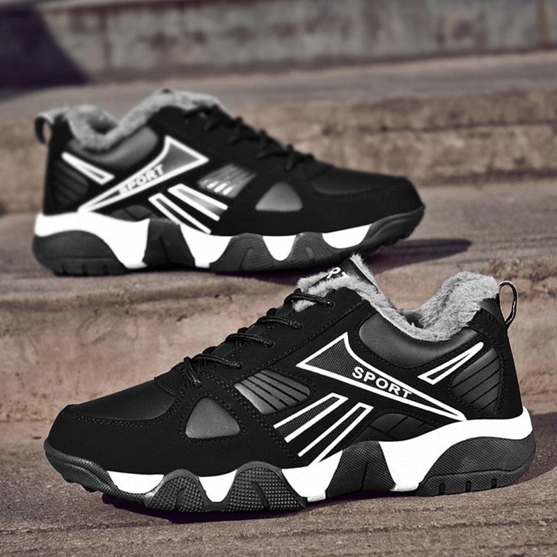 Winter Leather Sneakers Keep Warm Waterproof Mans Sneakers Work Casual Shoes Mens Autumn Anti-slip Leather Lace Up Lightweight Soft Modern Comfortable Classic Walking Sneakers Stevvex