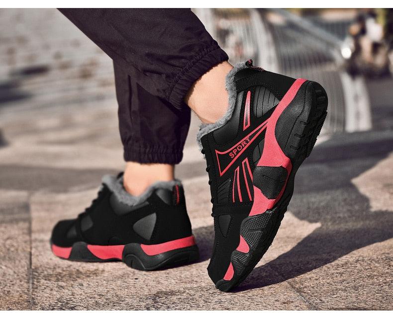 Winter Leather Sneakers Keep Warm Waterproof Mans Sneakers Work Casual Shoes Mens Autumn Anti-slip Leather Lace Up Lightweight Soft Modern Comfortable Classic Walking Sneakers Stevvex