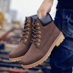 Winter Luxury Shoes Mens Flat Heel Boots Fashion Warm Ankle Boots Outdoor Warm Non Slip Fur Lined Ankle Boots Leather Winter Walking Shoes For Mens Stevvex