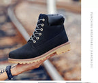 Winter Luxury Shoes Mens Flat Heel Boots Fashion Warm Ankle Boots Outdoor Warm Non Slip Fur Lined Ankle Boots Leather Winter Walking Shoes For Mens Stevvex