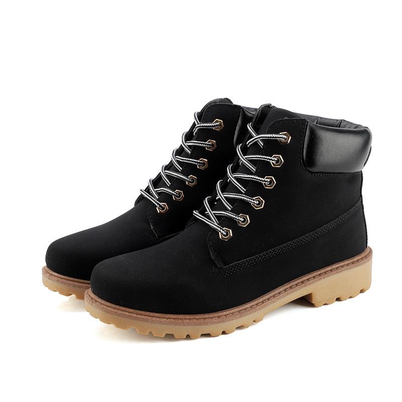 Winter Luxury Shoes Mens Flat Heel Boots Fashion Warm Ankle Boots Outdoor Warm Non Slip Fur Lined Ankle Boots Leather Winter Walking Shoes For Mens Stevvex