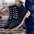 Winter Luxury Shoes Mens Flat Heel Boots Fashion Warm Ankle Boots Outdoor Warm Non Slip Fur Lined Ankle Boots Leather Winter Walking Shoes For Mens Stevvex