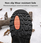 Winter Men's Boots Warm Snow Boots High Quality Leather Waterproof Outdoor Men Hiking Boots Waterproof Non-Slip Trail Fur Lined Ankle Boots Leather Winter Shoes Stevvex