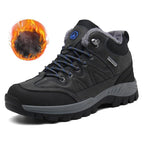 Winter Men's Boots Warm Snow Boots High Quality Leather Waterproof Outdoor Men Hiking Boots Waterproof Non-Slip Trail Fur Lined Ankle Boots Leather Winter Shoes Stevvex
