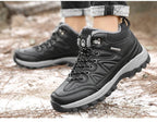 Winter Men's Boots Warm Snow Boots High Quality Leather Waterproof Outdoor Men Hiking Boots Waterproof Non-Slip Trail Fur Lined Ankle Boots Leather Winter Shoes Stevvex