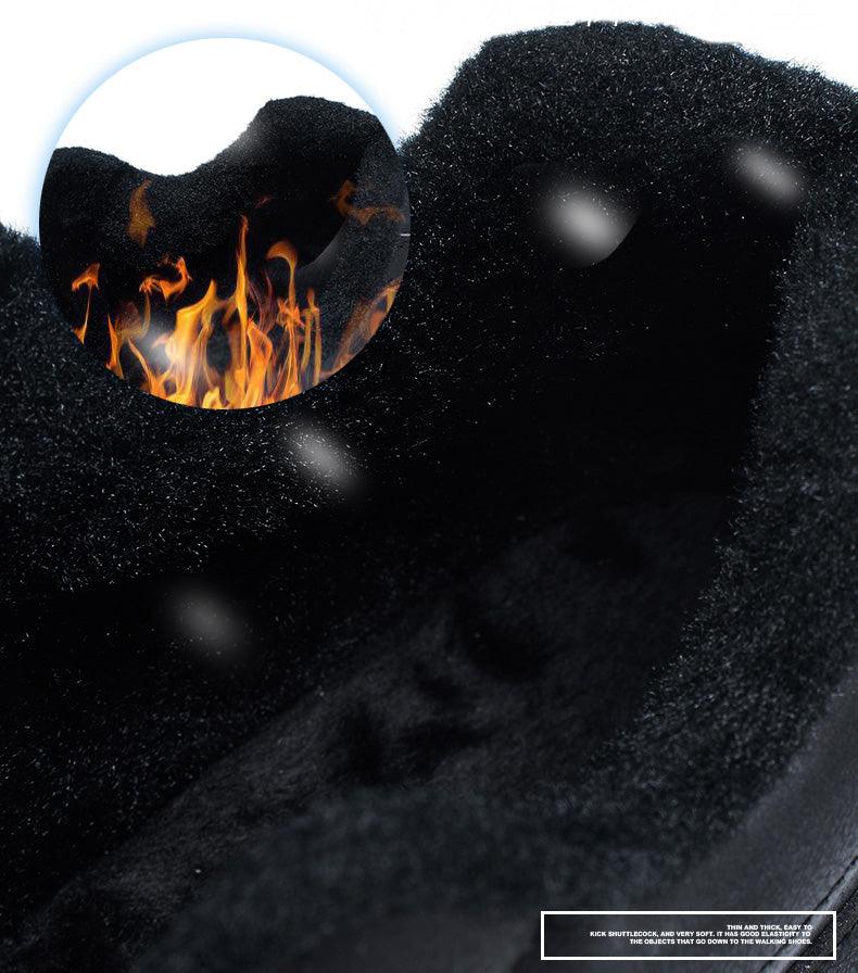 Winter Men's Thick Fur Warm Ankle Shoes Waterproof Men's Trend Casual Sneakers No-slip Shoes Men Footwear Low-Top Sneakers Non-Slip Wear-Resistant For Outdoor Sport Stevvex