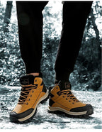 Winter Mens Boots Plush Warm Snow Boots Waterproof Outdoor Short Boots Leather Ankle Hiking Boots Mens Waterproof Outdoor Snow Boots Winter Cold Weather Shoes Stevvex