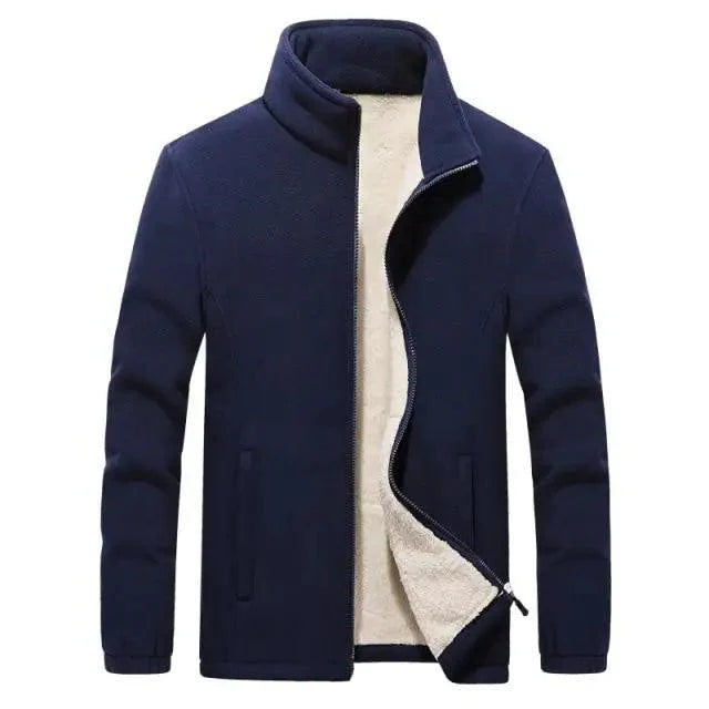 Winter Mens Jackets Thick Fleece Jackets Men Jackets Solid Casual Male Coats Clothing Men's Thickened Fleece Jackets New Trendy Up Unique Design Simple Jacket For Men Stylish Men's Fashion Clothing Stevvex