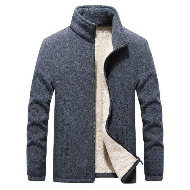 Winter Mens Jackets Thick Fleece Jackets Men Jackets Solid Casual Male Coats Clothing Men's Thickened Fleece Jackets New Trendy Up Unique Design Simple Jacket For Men Stylish Men's Fashion Clothing Stevvex