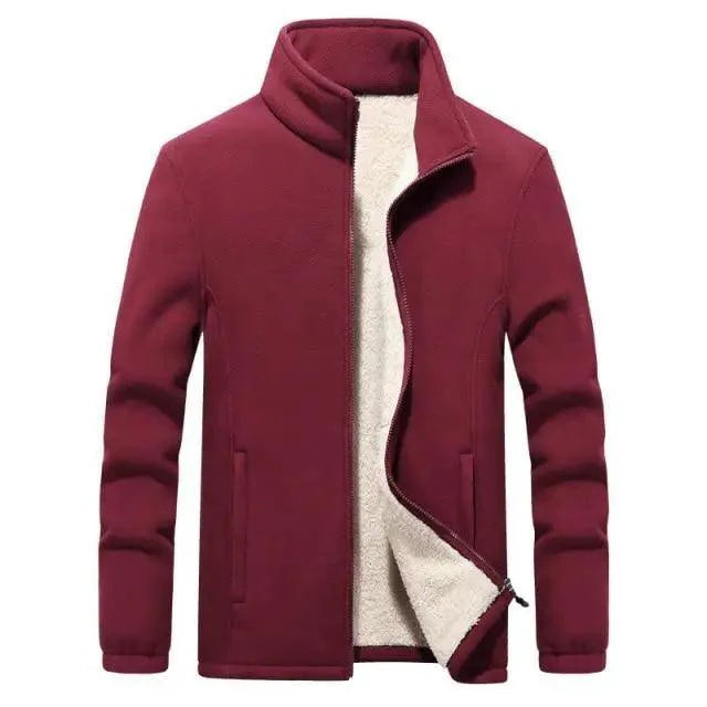 Winter Mens Jackets Thick Fleece Jackets Men Jackets Solid Casual Male Coats Clothing Men's Thickened Fleece Jackets New Trendy Up Unique Design Simple Jacket For Men Stylish Men's Fashion Clothing Stevvex