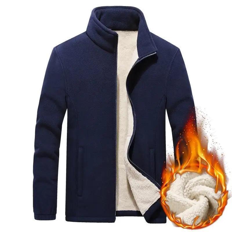 Winter Mens Jackets Thick Fleece Jackets Men Jackets Solid Casual Male Coats Clothing Men's Thickened Fleece Jackets New Trendy Up Unique Design Simple Jacket For Men Stylish Men's Fashion Clothing Stevvex