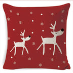 Winter Merry Christmas Cushion Cover Red Christmas Santa Claus Greeting Christmas Pillow Covers Red Plaid Pillow Covers Christmas Tree Snowflakes Text Pillow Cover Stevvex