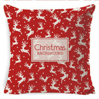 Winter Merry Christmas Cushion Cover Red Christmas Santa Claus Greeting Christmas Pillow Covers Red Plaid Pillow Covers Christmas Tree Snowflakes Text Pillow Cover Stevvex