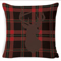 Winter Merry Christmas Cushion Cover Red Christmas Santa Claus Greeting Christmas Pillow Covers Red Plaid Pillow Covers Christmas Tree Snowflakes Text Pillow Cover Stevvex