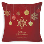 Winter Merry Christmas Cushion Cover Red Christmas Santa Claus Greeting Christmas Pillow Covers Red Plaid Pillow Covers Christmas Tree Snowflakes Text Pillow Cover Stevvex