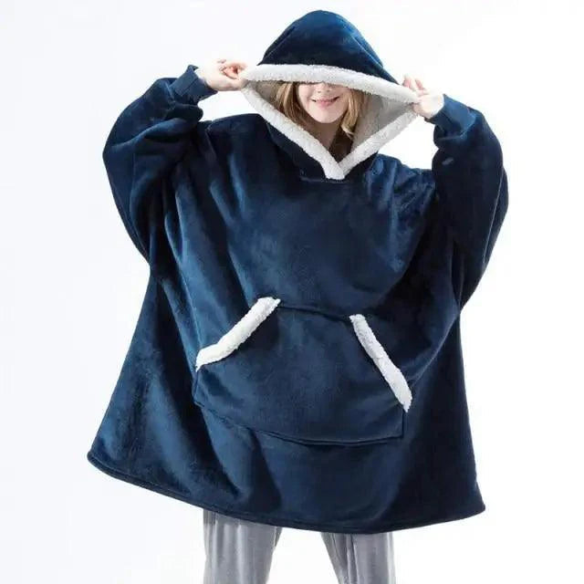 Winter Oversized Wearable Blanket Women Hoodies Sweatshirt TV Blanket With Sleeves Pullover Warm Soft Unisex Hoody Comfortable Sweatshirts For Autumn Stevvex