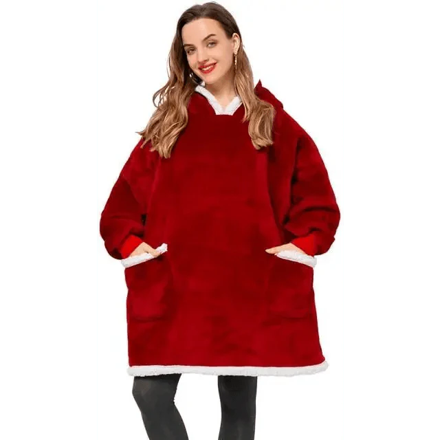 Winter Oversized Wearable Blanket Women Hoodies Sweatshirt TV Blanket With Sleeves Pullover Warm Soft Unisex Hoody Comfortable Sweatshirts For Autumn Stevvex