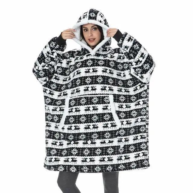Winter Oversized Wearable Blanket Women Hoodies Sweatshirt TV Blanket With Sleeves Pullover Warm Soft Unisex Hoody Comfortable Sweatshirts For Autumn Stevvex