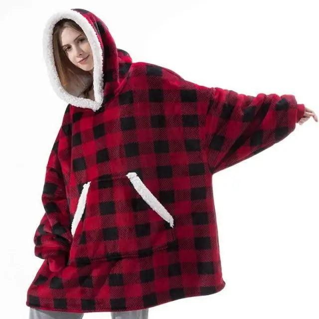 Winter Oversized Wearable Blanket Women Hoodies Sweatshirt TV Blanket With Sleeves Pullover Warm Soft Unisex Hoody Comfortable Sweatshirts For Autumn Stevvex