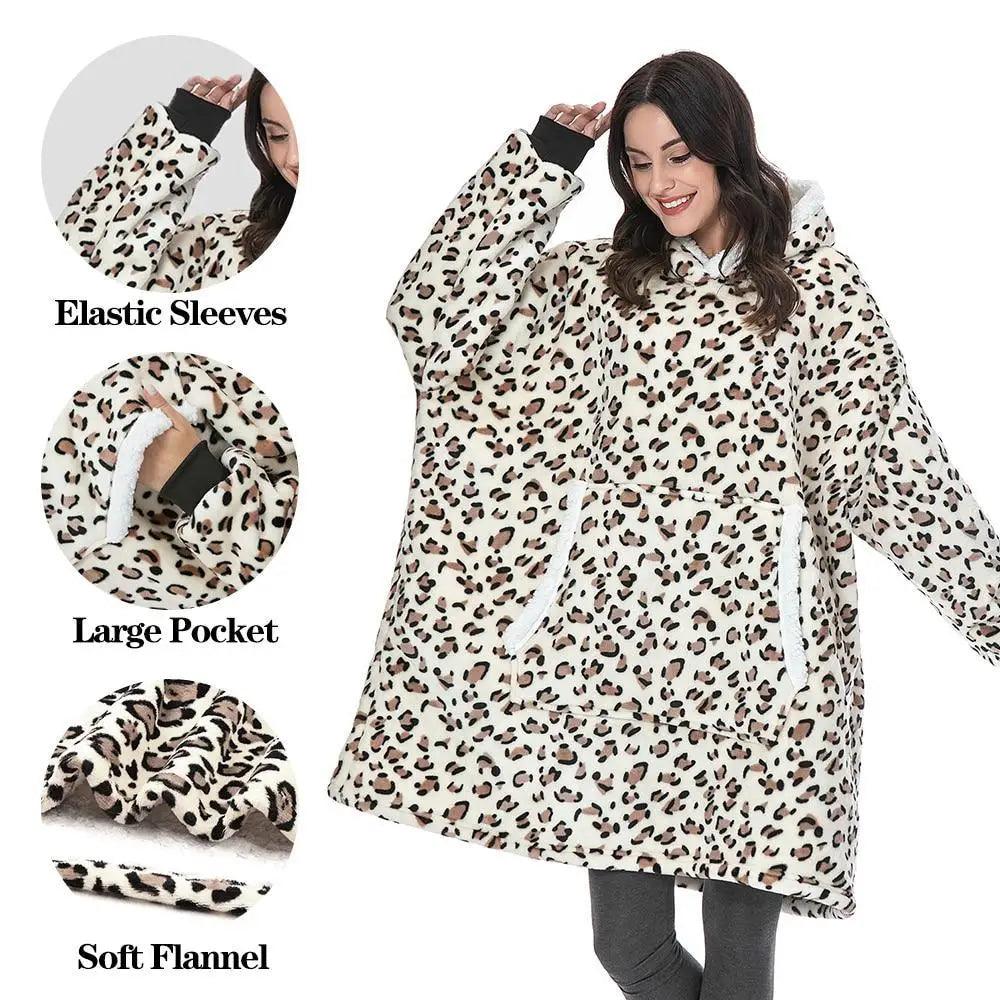 Winter Oversized Wearable Blanket Women Hoodies Sweatshirt TV Blanket With Sleeves Pullover Warm Soft Unisex Hoody Comfortable Sweatshirts For Autumn Stevvex