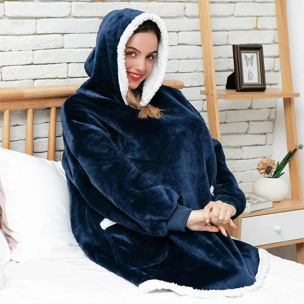 Winter Oversized Wearable Blanket Women Hoodies Sweatshirt TV Blanket With Sleeves Pullover Warm Soft Unisex Hoody Comfortable Sweatshirts For Autumn Stevvex