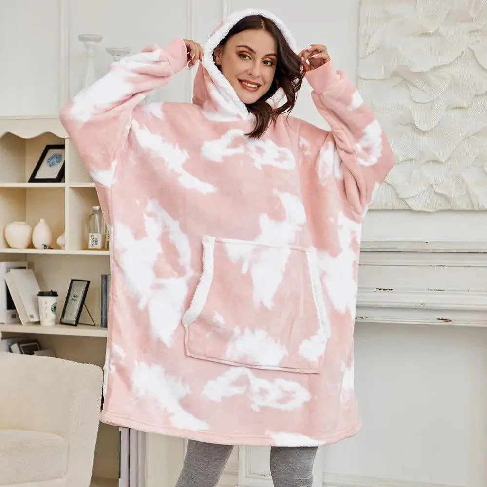 Winter Oversized Wearable Blanket Women Hoodies Sweatshirt TV Blanket With Sleeves Pullover Warm Soft Unisex Hoody Comfortable Sweatshirts For Autumn Stevvex