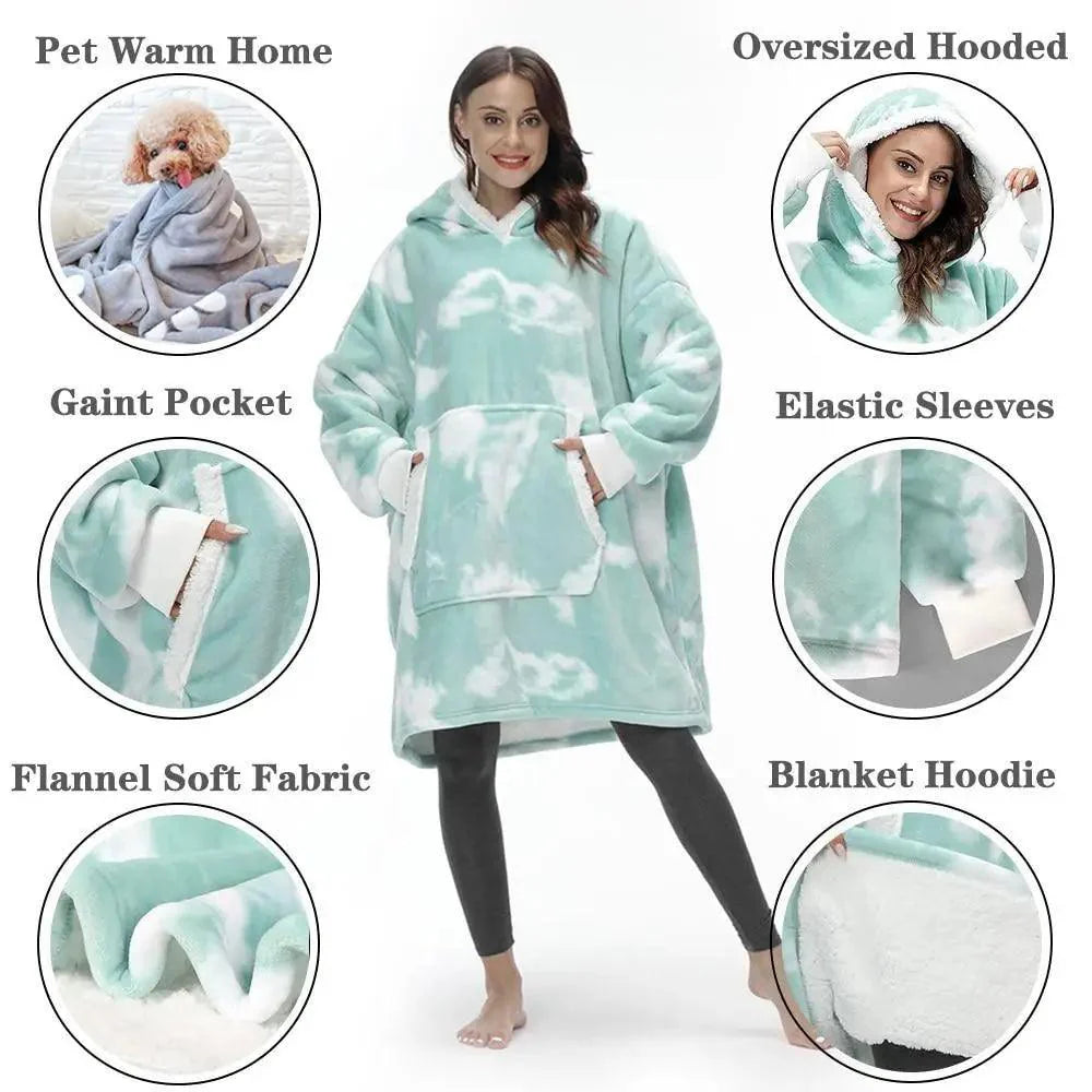 Winter Oversized Wearable Blanket Women Hoodies Sweatshirt TV Blanket With Sleeves Pullover Warm Soft Unisex Hoody Comfortable Sweatshirts For Autumn Stevvex