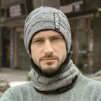 Winter Scarf Hat Set Outdoor Sport Warm Beanies Hat For Men Knitted Hats Bandana Hiking Camping Kid Neck Warmer Cap Neck Gaiter Winter Knitted Beanie Scarf Men Hat Neck Warmer Gaiter Face Cover Winter Beanie Hat Scarf Set Fleece Lined Skull Cap Winter Hat Stevvex