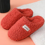 Winter Short Plush Cotton Home Slippers Women Indoor Floor Footwear Fashion Men Household Warm Slides Flat Couple House Slippers With Memory Foam Snd Comfortable Warm Shoes Stevvex