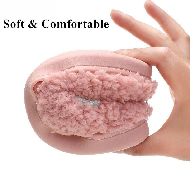Winter Short Plush Cotton Home Slippers Women Indoor Floor Footwear Fashion Men Household Warm Slides Flat Couple House Slippers With Memory Foam Snd Comfortable Warm Shoes Stevvex