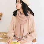 Winter Soft Solid Thicken Soft Lightweight  Warm Scarf Cashmere Scarves Pashmina Shawls Wraps Scarves Pashmina Shawls Wraps Knitted Wool Long Scarf Women