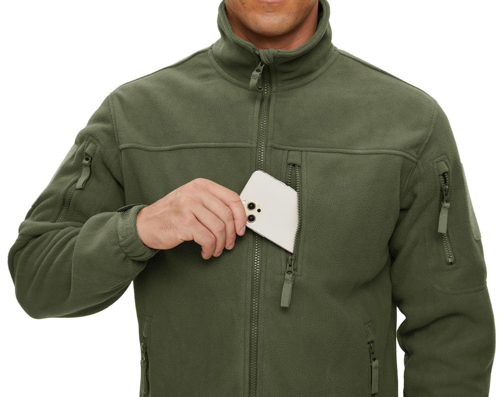Winter Tactical Fleece Jacket Mens Jacket Unique Design Men's Winter Thermal Work Jacket Thermal Warm Security Fishing Work Coats Soft Winter Fleece Coat With Multiple Pockets Stevvex