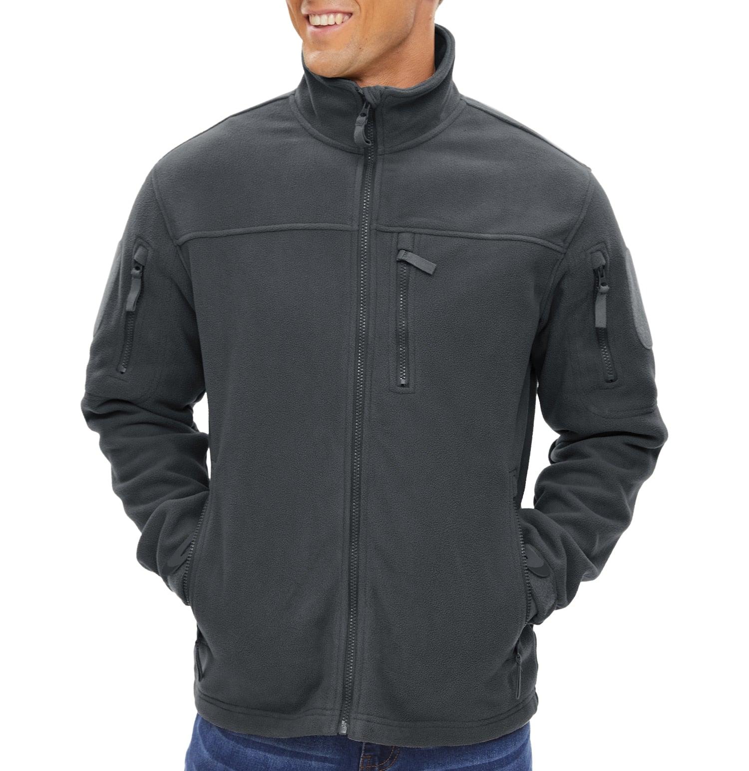 Winter Tactical Fleece Jacket Mens Jacket Unique Design Men's Winter Thermal Work Jacket Thermal Warm Security Fishing Work Coats Soft Winter Fleece Coat With Multiple Pockets Stevvex