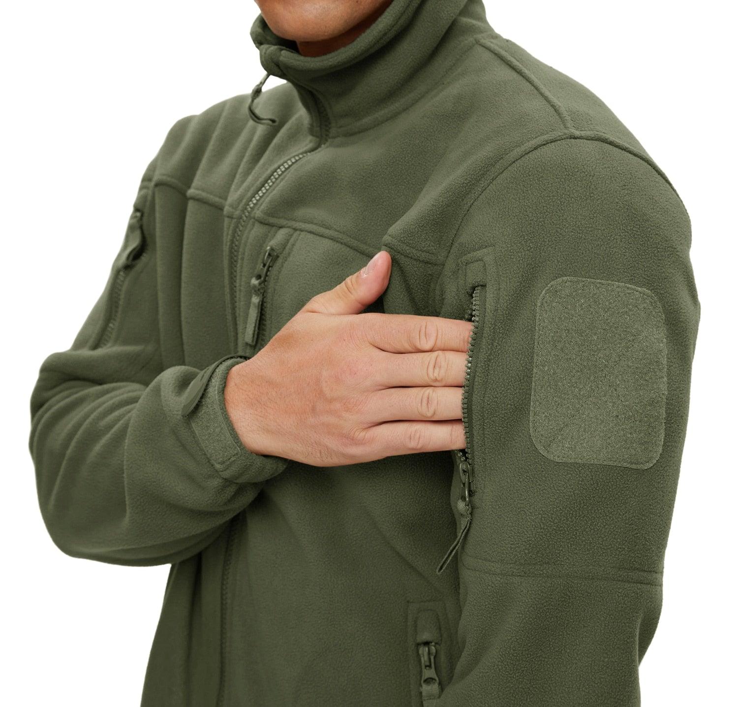 Winter Tactical Fleece Jacket Mens Jacket Unique Design Men's Winter Thermal Work Jacket Thermal Warm Security Fishing Work Coats Soft Winter Fleece Coat With Multiple Pockets Stevvex