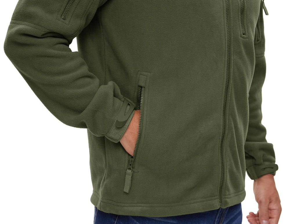 Winter Tactical Fleece Jacket Mens Jacket Unique Design Men's Winter Thermal Work Jacket Thermal Warm Security Fishing Work Coats Soft Winter Fleece Coat With Multiple Pockets Stevvex