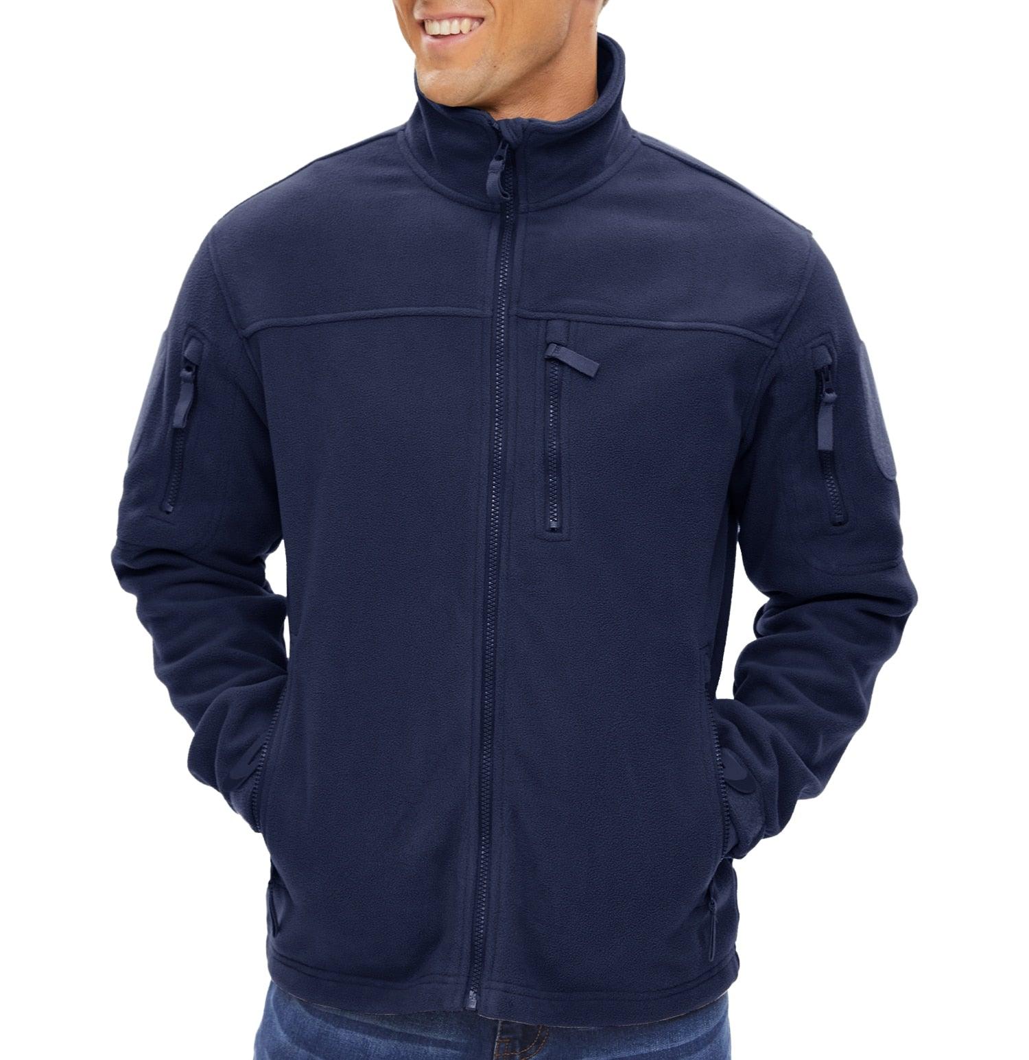 Winter Tactical Fleece Jacket Mens Jacket Unique Design Men's Winter Thermal Work Jacket Thermal Warm Security Fishing Work Coats Soft Winter Fleece Coat With Multiple Pockets Stevvex