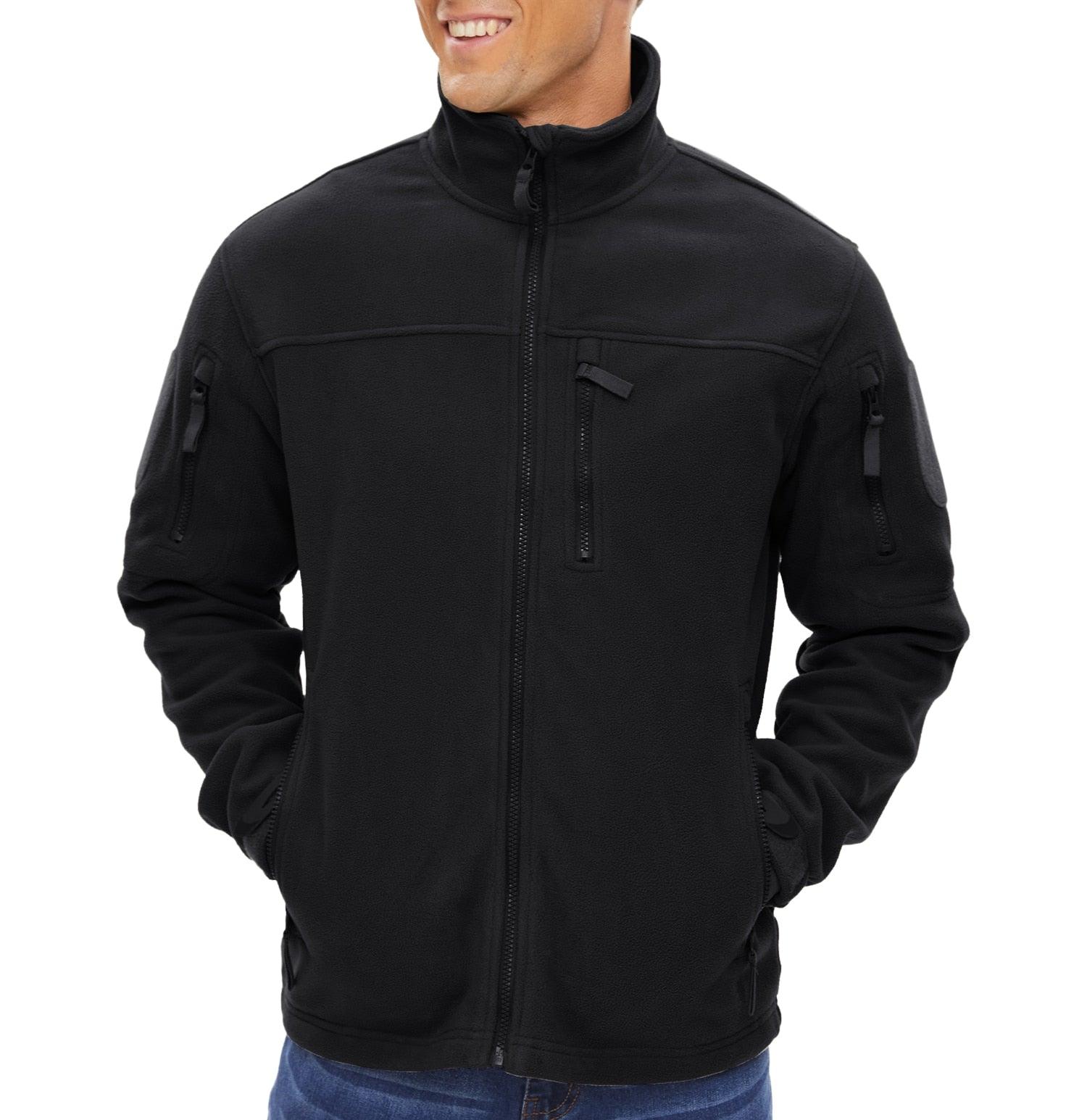 Winter Tactical Fleece Jacket Mens Jacket Unique Design Men's Winter Thermal Work Jacket Thermal Warm Security Fishing Work Coats Soft Winter Fleece Coat With Multiple Pockets Stevvex