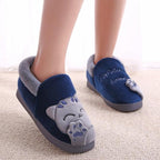 Winter Warm Home Slippers Women Cat Non-Slip Home Shoes Indoor Floor Bedroom Couple Plush House Slippers Comfort Plush Cute House Lucky Cat Warm Indoor Home Shoes