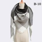 Winter Warm Soft Bandana Plaid Warm Headwear Triangle Scarves Scarf Cashmere Scarf Knit Wraps Shawls Hijabs Shawls Escharpe Elegant Cashmere Scarf Head Wrap Bandana Blanket Shawls Wraps For Female Stevvex