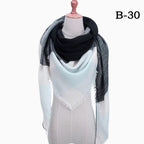 Winter Warm Soft Bandana Plaid Warm Headwear Triangle Scarves Scarf Cashmere Scarf Knit Wraps Shawls Hijabs Shawls Escharpe Elegant Cashmere Scarf Head Wrap Bandana Blanket Shawls Wraps For Female Stevvex