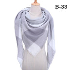 Winter Warm Soft Bandana Plaid Warm Headwear Triangle Scarves Scarf Cashmere Scarf Knit Wraps Shawls Hijabs Shawls Escharpe Elegant Cashmere Scarf Head Wrap Bandana Blanket Shawls Wraps For Female Stevvex