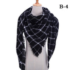 Winter Warm Soft Bandana Plaid Warm Headwear Triangle Scarves Scarf Cashmere Scarf Knit Wraps Shawls Hijabs Shawls Escharpe Elegant Cashmere Scarf Head Wrap Bandana Blanket Shawls Wraps For Female Stevvex