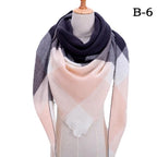 Winter Warm Soft Bandana Plaid Warm Headwear Triangle Scarves Scarf Cashmere Scarf Knit Wraps Shawls Hijabs Shawls Escharpe Elegant Cashmere Scarf Head Wrap Bandana Blanket Shawls Wraps For Female Stevvex