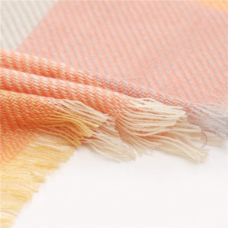 Winter Warm Soft Bandana Plaid Warm Headwear Triangle Scarves Scarf Cashmere Scarf Knit Wraps Shawls Hijabs Shawls Escharpe Elegant Cashmere Scarf Head Wrap Bandana Blanket Shawls Wraps For Female Stevvex